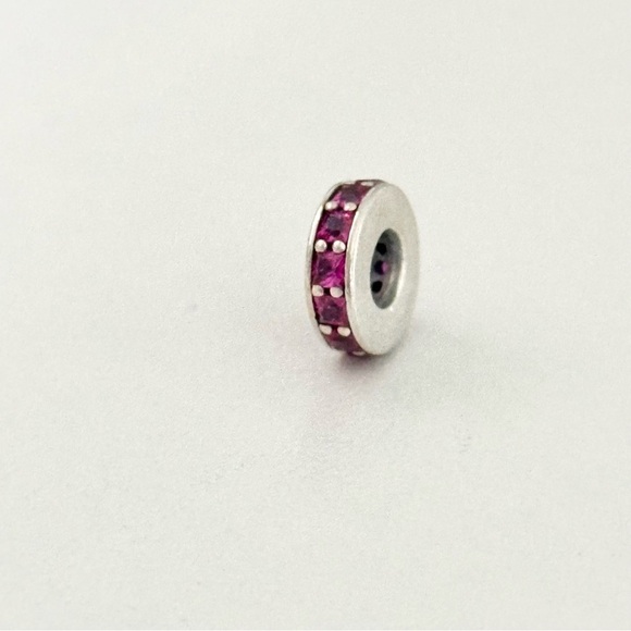 Pandora Pink CZ Crystal Eternity Spacer Bead Charm - Picture 5 of 6